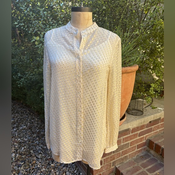 Equipment Femme metallic polka dot button down shirt - size S - Picture 1 of 4